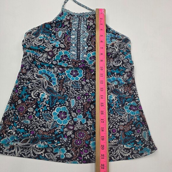 Merona Womens Halter Style Floral Tankini Swim Top w/Tie Back Neck Size L Beach - Picture 11 of 12
